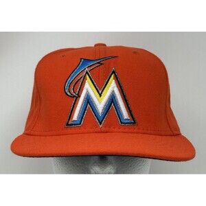 New Era Miami Marlins 59Fifty On Field Hat Cap Men’s 7 1/8 Orange Road Baseball